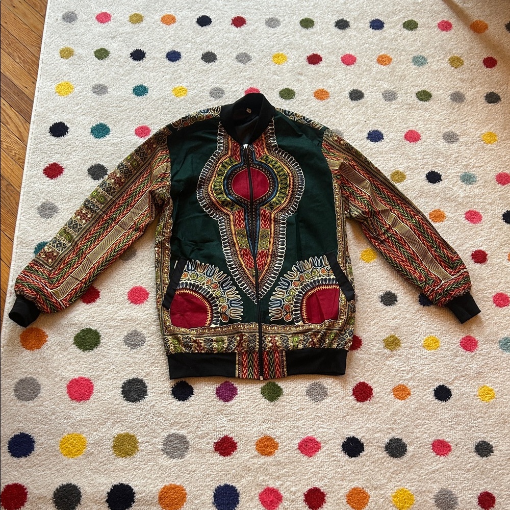 Colorful Patterned Bomber Jacket